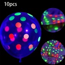10-pack Colorful Flashing Luminous Balloon Lights for Wedding Birthday Party Decorations (Glow Under Violet Light) ( BC)