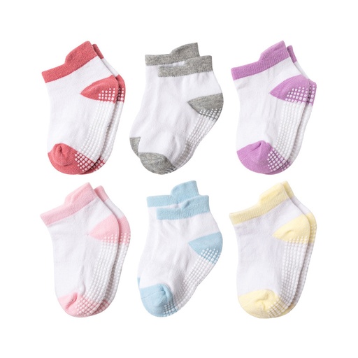 [WC7L-20664579] 6 Pairs Baby/Toddler Adhesive Anti-slip Socks