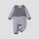 Baby Boy All Over Striped/Star Print Long-sleeve Jumpsuit