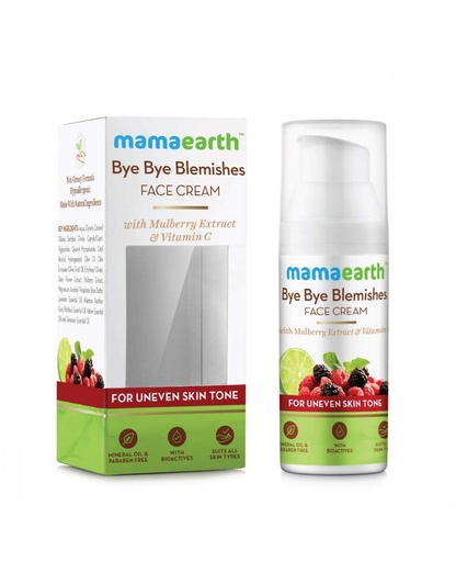 Mamaearth Bye Bye Blemishes Face Cream, For Pigmentation & Blemish Removal, With Mulberry Extract & Vitamin C - 30g (AC)