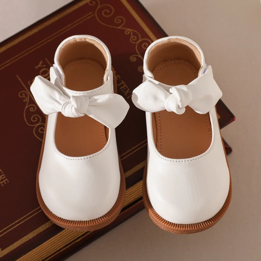 [SC8L1-20554304] Toddler / Kid Bow Decor White Mary Jane Shoes