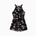 Kid Girl Floral Print Halter Rompers