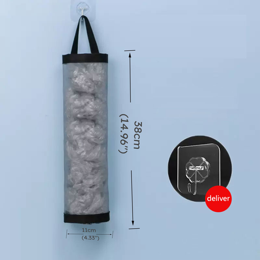 [SC8L1-20624172] Mesh Garbage Bag Plastic Bag Holder Dispensers Folding Hanging Trash Storage Bag with Hook