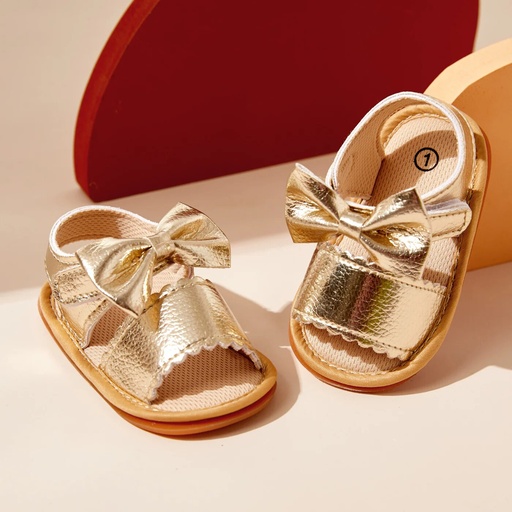 [SC8L1-19914921] Baby / Toddler Solid Bowknot Velcro Closure Sandals