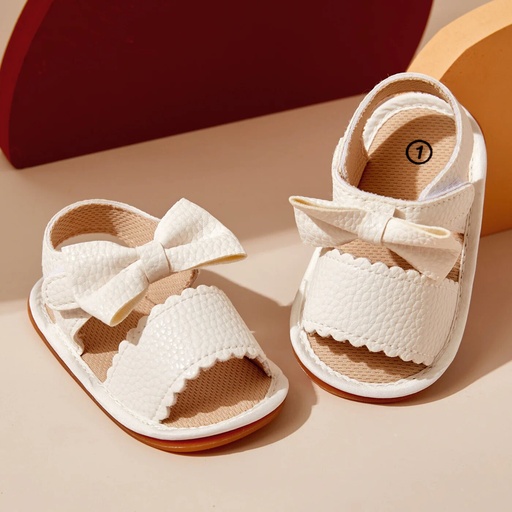 [SC8L1-19914919] Baby / Toddler Solid Bowknot Velcro Closure Sandals
