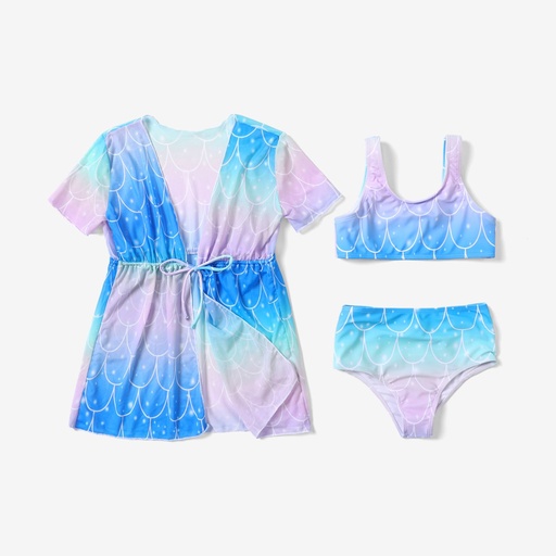 3pcs Kid Girl Sweet Marine Bandage Swimsuit Set