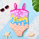 Toddler Girl Sweet Food Hanging Strap Swimsuit 