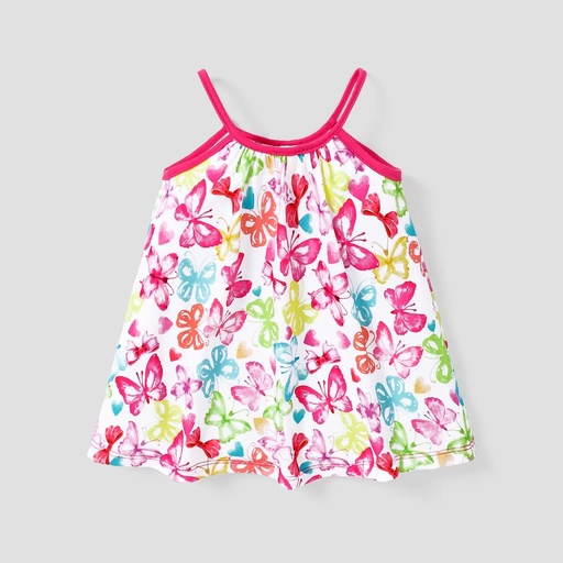 [SC8L1-20774313] Baby Girl Sweet Butterfly Print Cami Dress