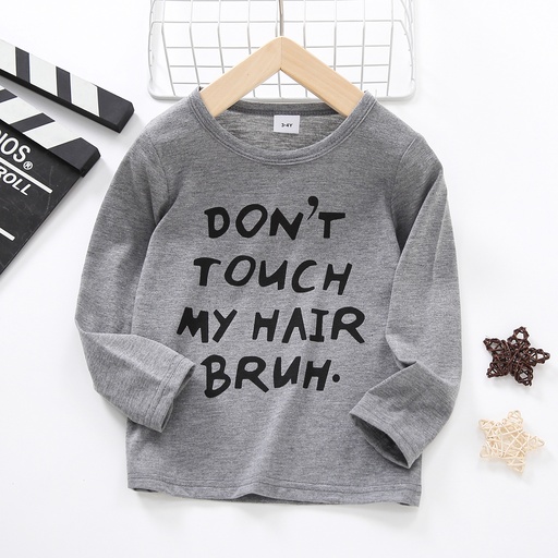 [SC8L2-202221910] Toddler Boy Casual Letter Print Long-sleeve Tee