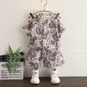 2pcs Toddler Boy Boho Short-sleeve Shirt and Shorts Set