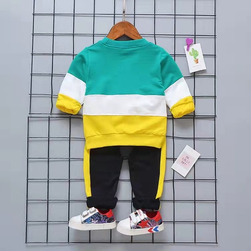 [SC8L2-20141157] 2-piece Toddler Boy Letter Print Colorblock Pullover Sweatshirt and Pants Set