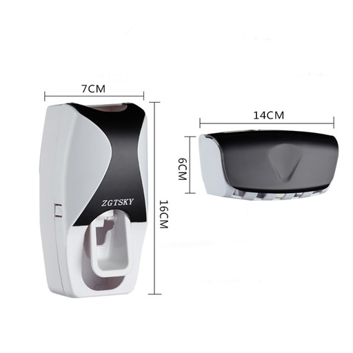 [SC8L2-20549824] 2Pcs Toothpaste Dispenser & Toothbrush Holder Wall Mounted Automatic Toothpaste Squeezer Kit