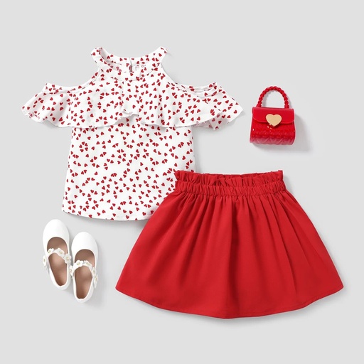 [SC8L2-20774797] Toddler Girl Valentine‘s Day Heart-shaped Sweet Dress