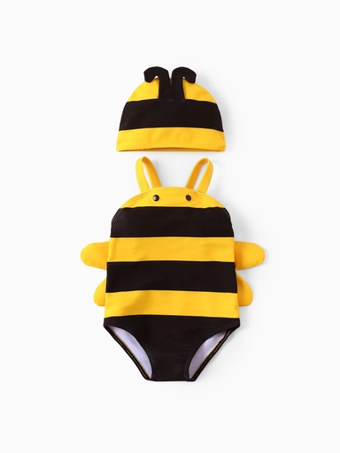 [SC8L2-20803514] Childlike 3D Honeybee Swimwear Set for Baby Girls