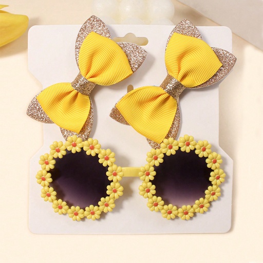 [SC8L4-20794214] Toddler/kids Bow hairpin and flower glasses set