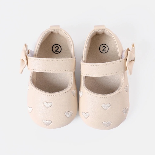 [SC8L4-20578892] Baby / Toddler Bow Decor Heart Pattern Prewalker Shoes