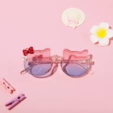 [SC8L4-20649668] Toddler/Kid Cat Pattern Bow Decor Fashion UV Protection Sunglasses (with Box)