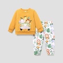 2pcs Baby Boy Childlike Animal Pattern Set 