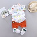 100% Cotton 2pcs Dinosaur Print Short-sleeve Baby Set