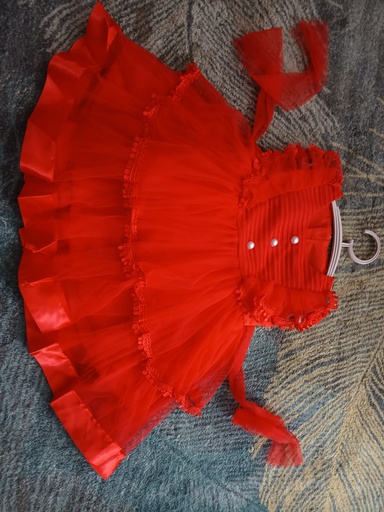 Red Samu Silk Embellished Dress (KD)