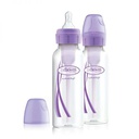 DR BROWN 8 oz / 250 ml PP Narrow-Neck "Options" Baby Bottle - Purple, 2-Pack
